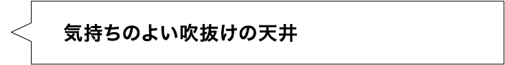 気持ちの良い吹抜けの天井